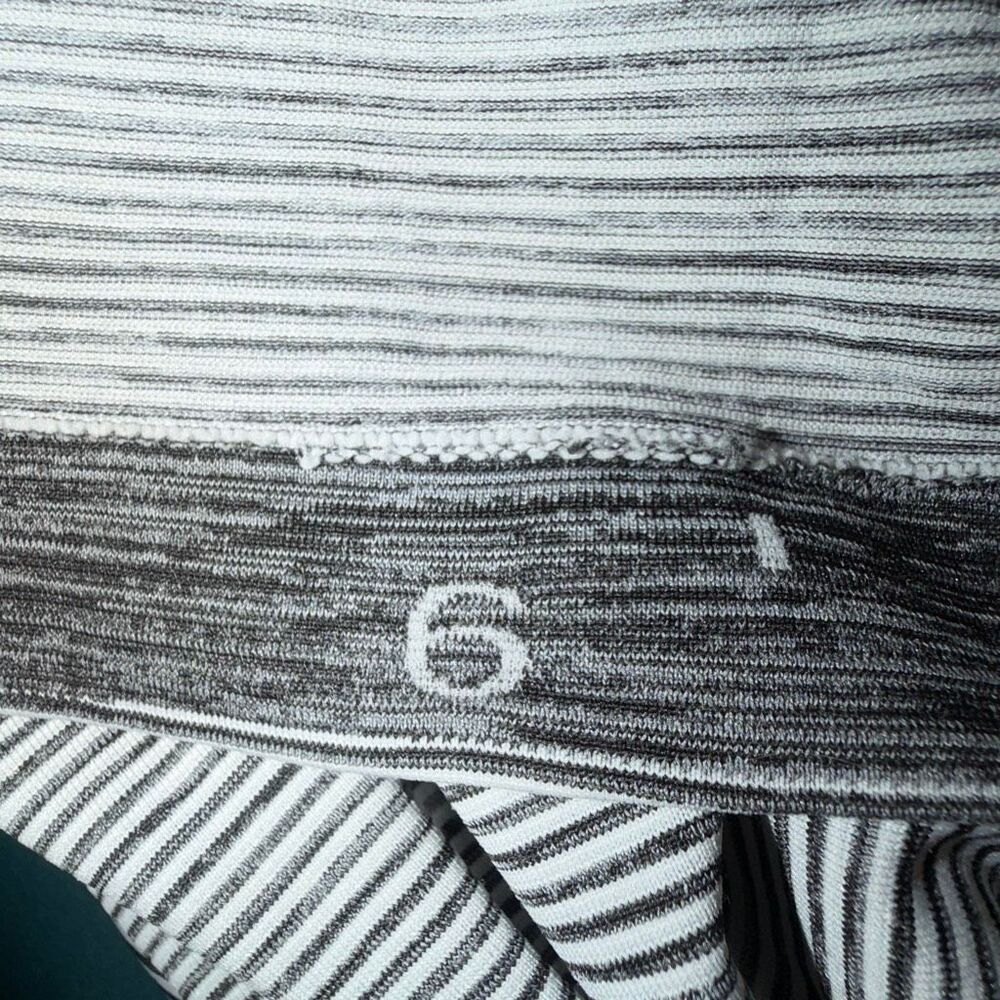 Lululemon Space Dye Grey Stripe Swiftly Tech Top-6 - image 8
